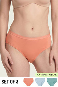 Zivame Regular Rise Full Coverage Hipster Panty (Pack of 3) - Multicolor — thumbnail 1